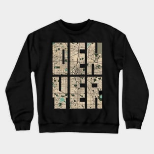 Denver, USA City Map Typography - Vintage Crewneck Sweatshirt